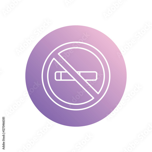 No Smoking icon isolated on a white background. Vector illustration.