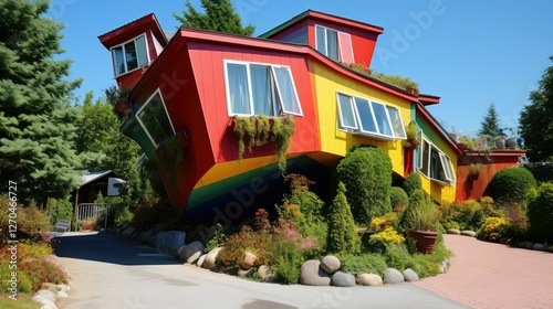 vibrant upside down house