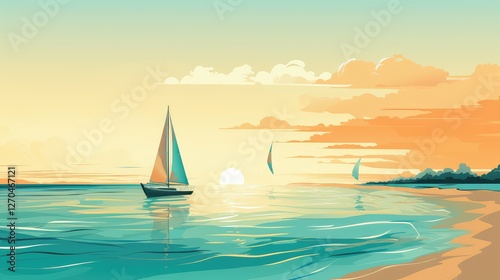 coastal summer sun background