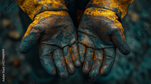 Wallpaper Mural Labor Day, Hardworking Hands Covered in Dirt and Oil, Symbolizing Labor and Resilience, Ai Generated Images. Torontodigital.ca