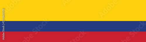 Flag of Colombia. Colombia flag long banner digital vector illustration