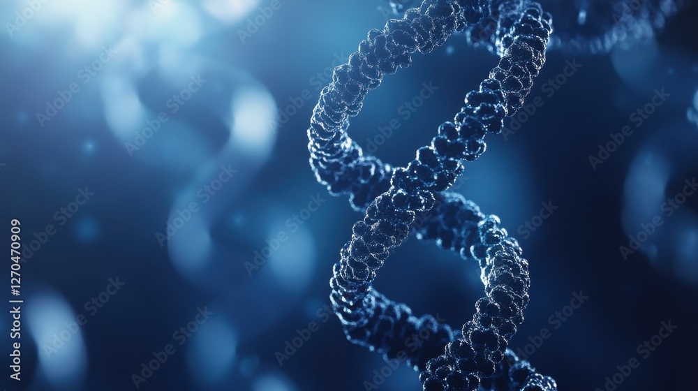 Abstract Representation of DNA Double Helix in Blue Light Environment Abstract Representation of DNA Double Helix in Blue Light Environment