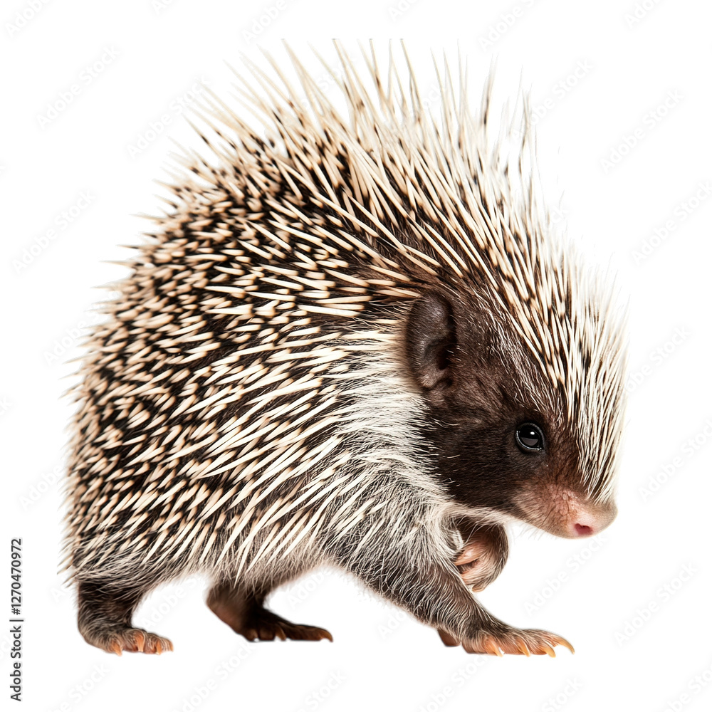 Fototapeta premium hedgehog in front of white