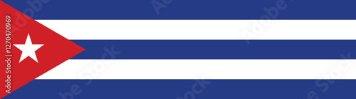 Flag of Cuba. Cuba flag long banner digital vector illustration