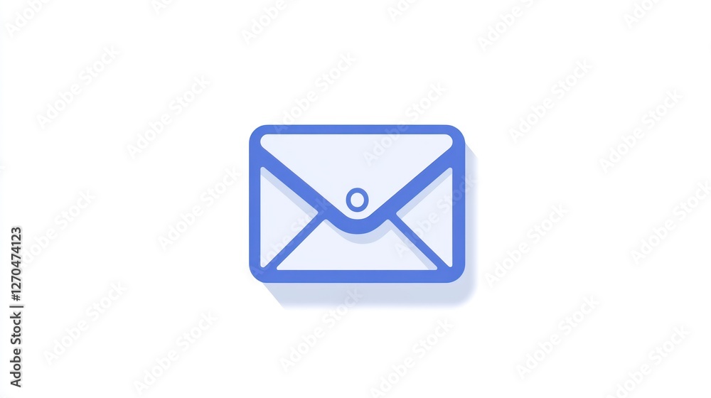 Blue email icon, digital communication, white background, message Blue email icon, digital communication, white background, message