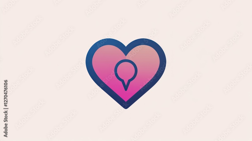 Pink heart with speech bubble; location pin; love; connection; website icon Pink heart with speech bubble; location pin; love; connection; website icon