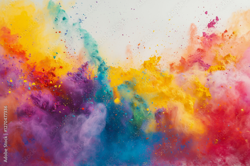 colorful explosion of paint with a rainbow of colors. The colors are vibrant and the texture is rough. Scene is energetic and lively colorful explosion of paint with a rainbow of colors. The colors are vibrant and the texture is rough. Scene is energetic and lively