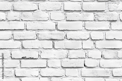 white brick wall with a few bricks missing. The wall is very plain and simple