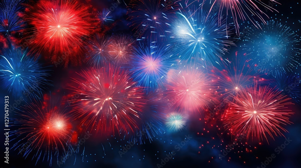 Fototapeta premium night red and blue fire