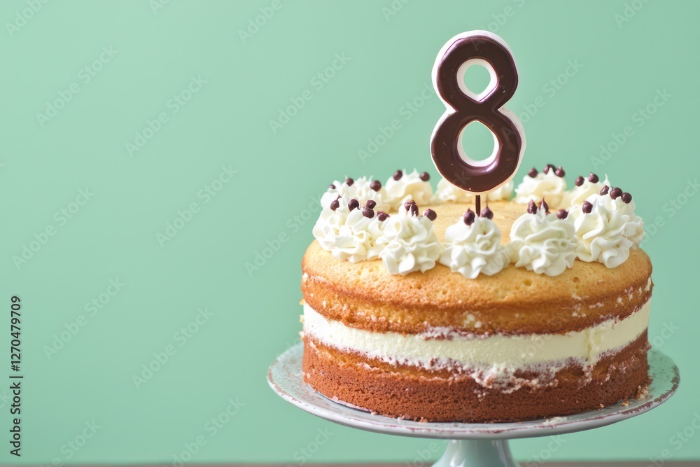 White cake on grey, 13 candles, perfect for personalized branding. White cake on grey, 13 candles, perfect for personalized branding.
