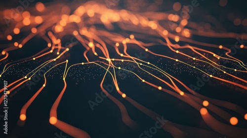 Abstract glowing lines on a dark background