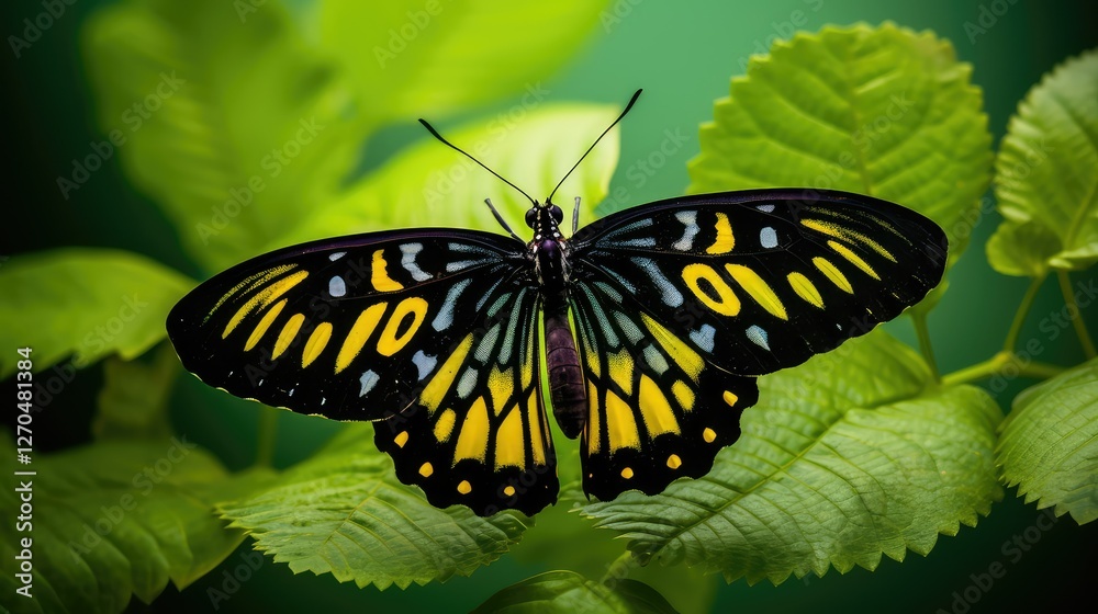 leaf black and yellow butterfly leaf black and yellow butterfly