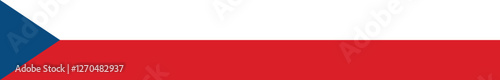 Flag of Czech. Czech flag long banner digital vector illustration