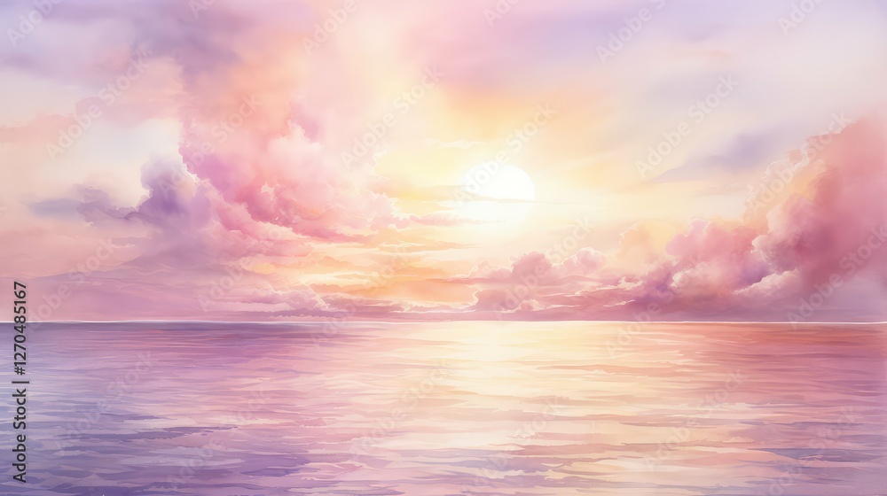 sunocean water color image sunocean water color image