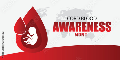 Cord Blood Awareness Month vector graphic is great for Cord Blood Awareness Month celebrations. flat design. flyer design. flat illustration. Simple and Elegant Design