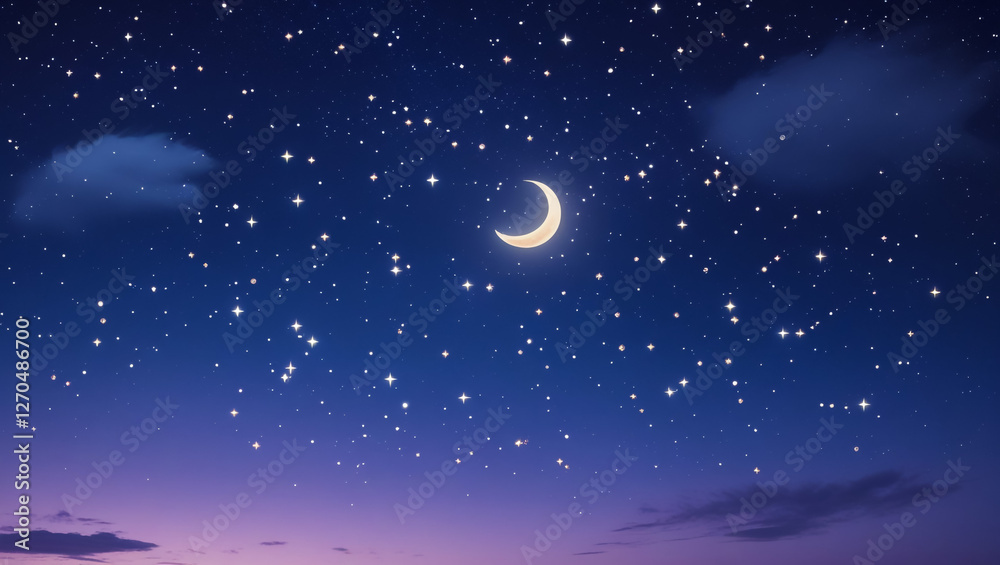 Fototapeta premium Nights sky with moon and stars ideal desktop or background