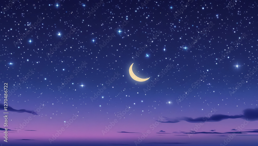 Fototapeta premium Nights sky with moon and stars ideal desktop or background