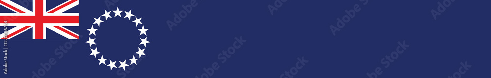Obraz premium Flag of Cook Islands. Cook Islands long banner flag digital vector illustration