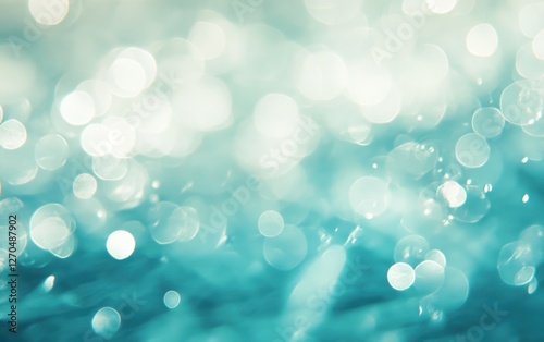 Teal bokeh water droplets background texture