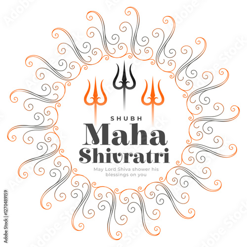 elegant shubh maha shivratri white background for hindu festival