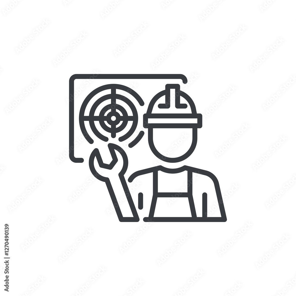 Emergency HVAC Repair line icon Emergency HVAC Repair line icon