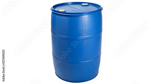 Plastic barrel blue isolated on transparent background photo