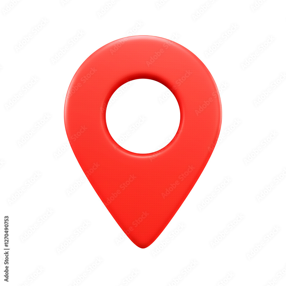 Red Location Pin Icon for Map Navigation on Transparent Background Red Location Pin Icon for Map Navigation on Transparent Background