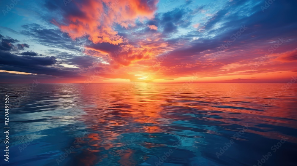 Fototapeta premium peaceful blue and orange fire