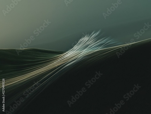 Abstract Digital Artwork Featuring Flowing Light Patterns