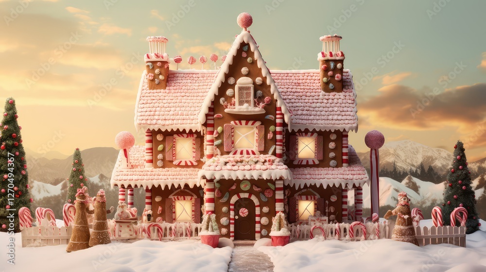 Fototapeta premium fence gingerbread house