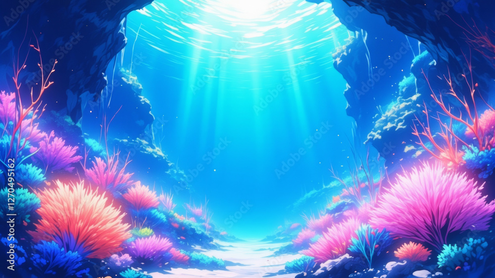 Fototapeta premium anime abstract landscape illustration background