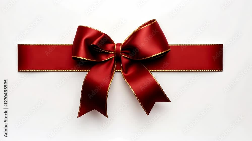 Red bow with ribbon isolated on white Red bow with ribbon isolated on white