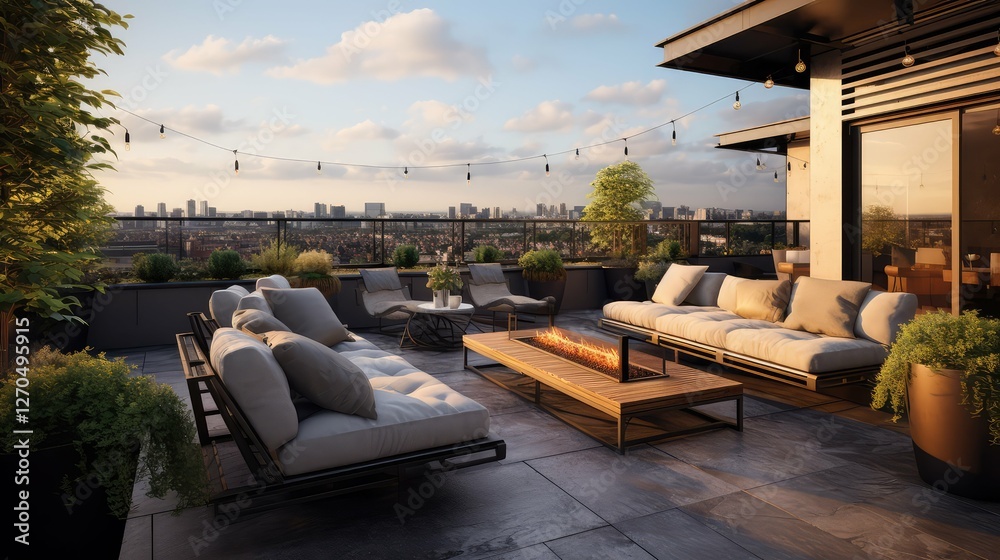 Fototapeta premium terrace top of house