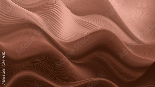 Abstract Brown Mocha Mousse Wave Pattern Background