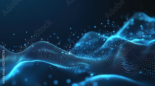 Abstract Digital Blue Wave