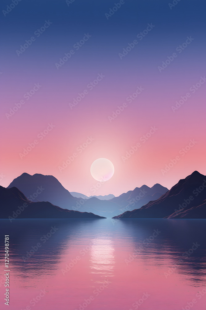 purple mountains landscape abstract graphic poster background