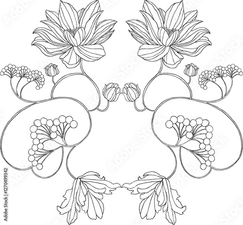 tulle lace flower design illustration