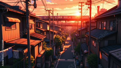  anime wallpaper japanese tokyo city architecture illustration background