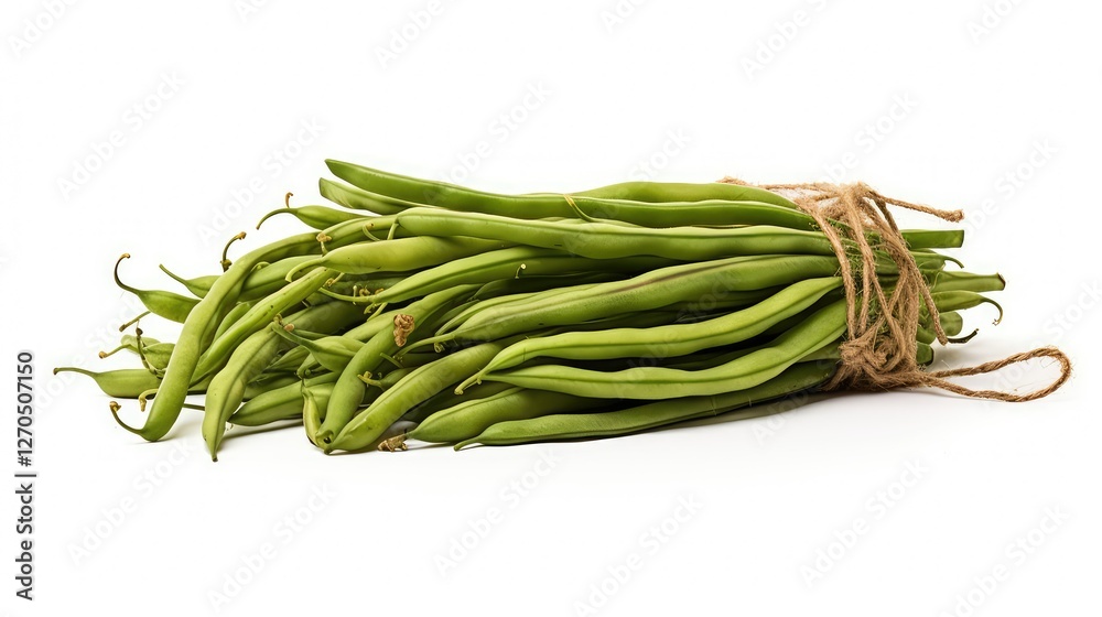 fresh green beans on white background fresh green beans on white background