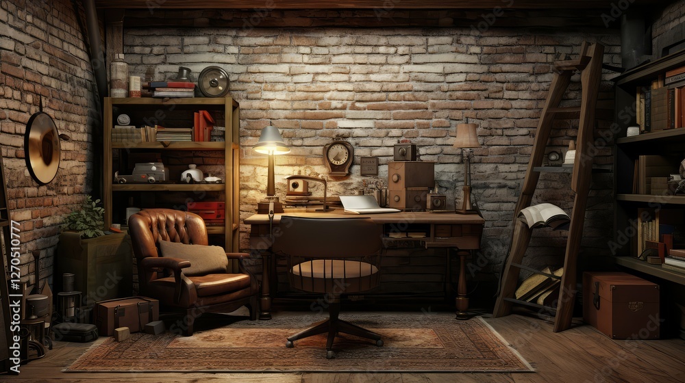 Fototapeta premium rustic basement office
