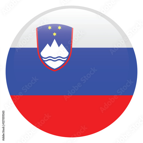 Flag of Slovenia. Slovenia round flag logo icon computer vector illustration design Free Download Flag of Slovenia. Slovenia round flag logo icon computer vector illustration design - GFXLoad