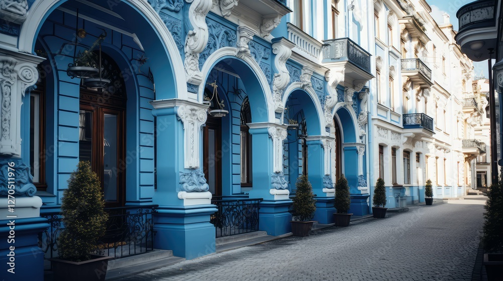 Fototapeta premium details blue architecture