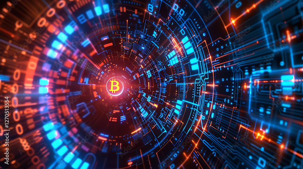Futuristic Bitcoin Digital Background Futuristic Bitcoin Digital Background