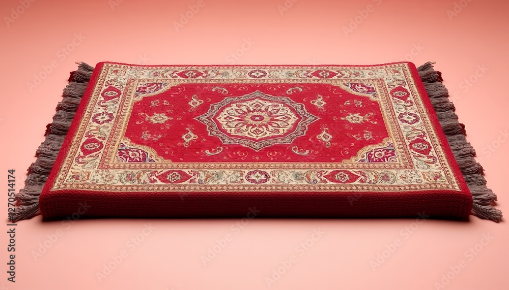 prayer rug with intricate patterns and calligraphy prayer rug with intricate patterns and calligraphy