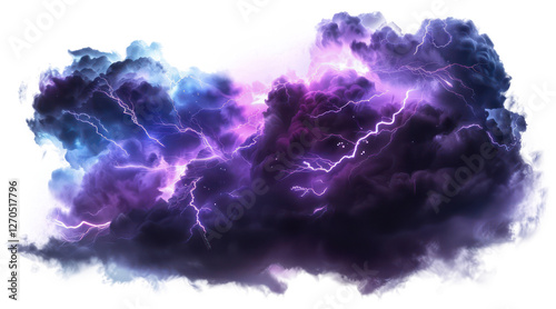 dramatic purple stormy cloud lighting bolt png on transparent background