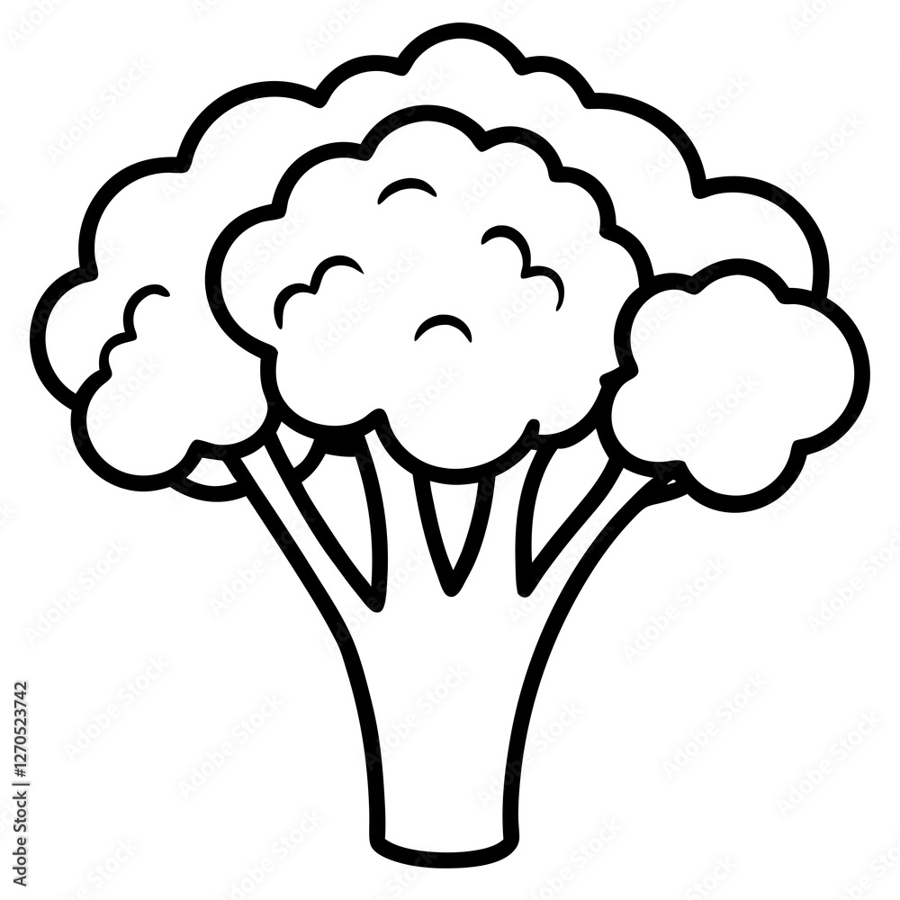 Abstract Broccoli Outline Vector Design Abstract Broccoli Outline Vector Design