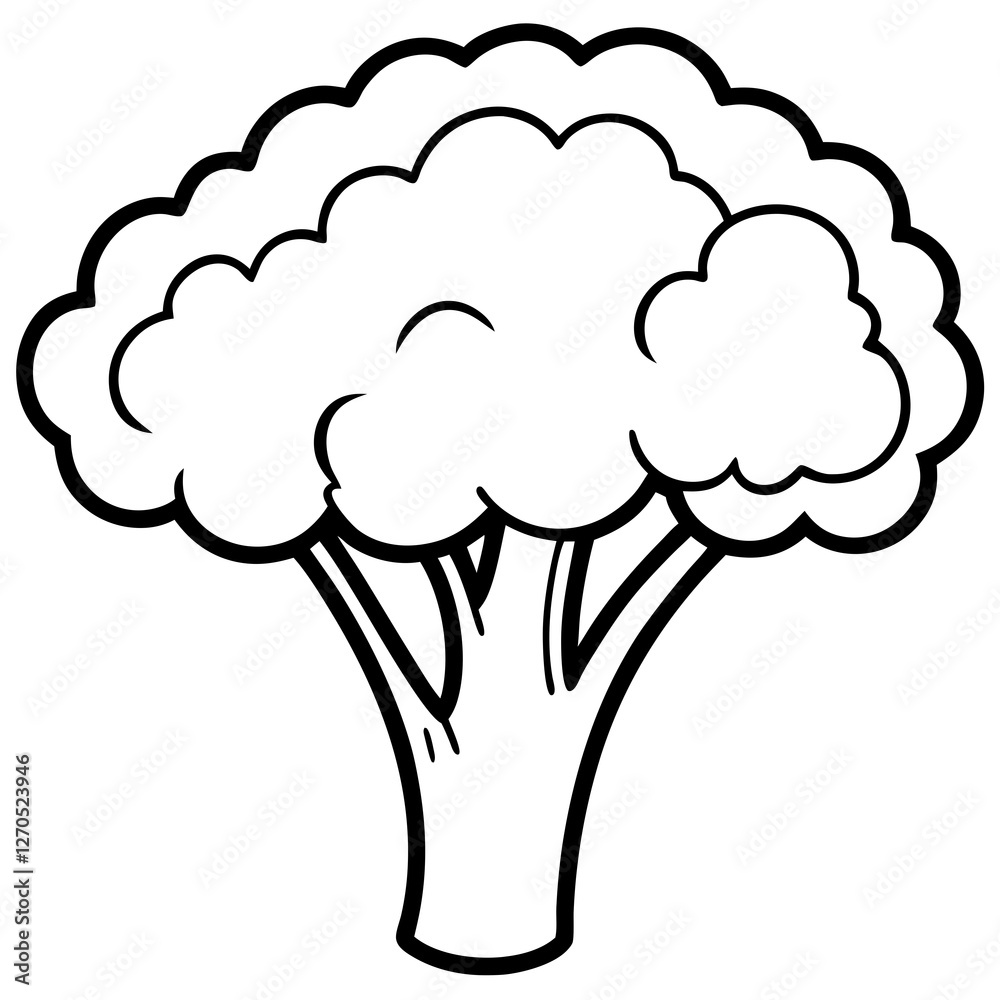 Abstract Broccoli Outline Vector Design