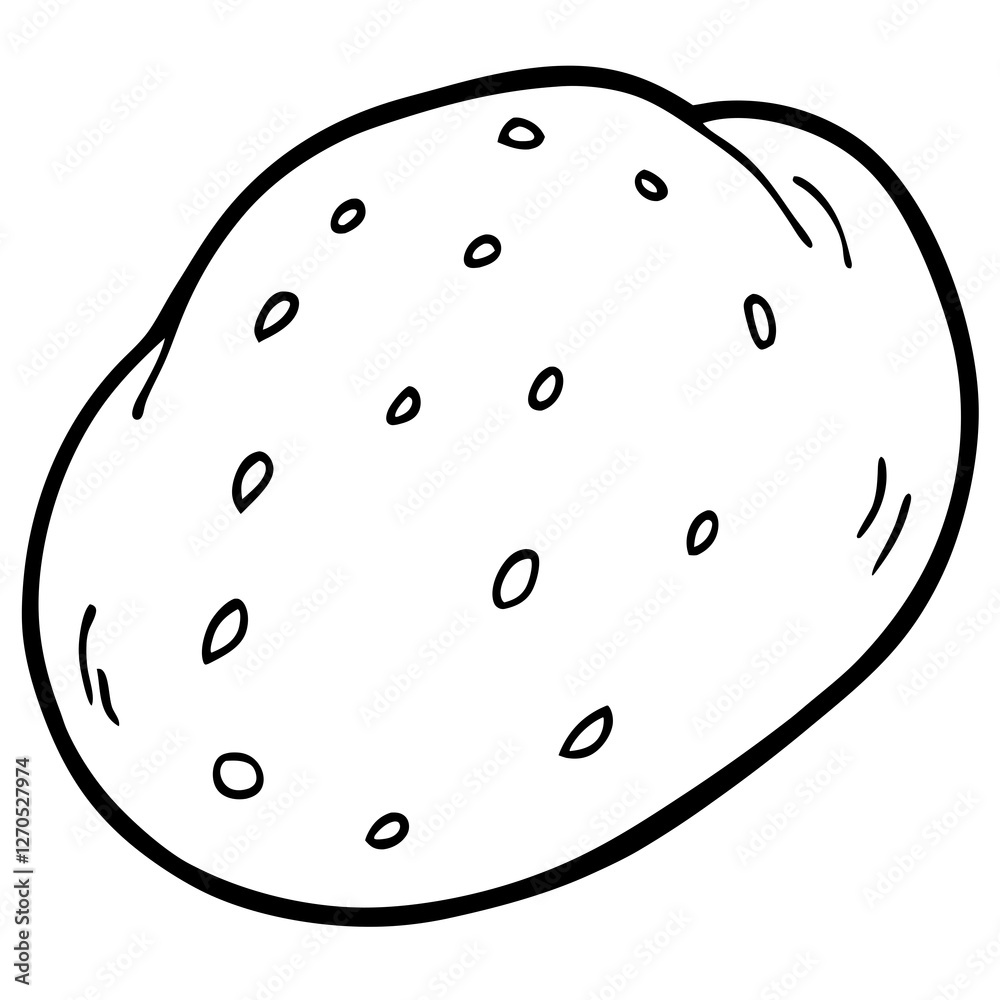 Clean and Simple Potato Outline Art Clean and Simple Potato Outline Art
