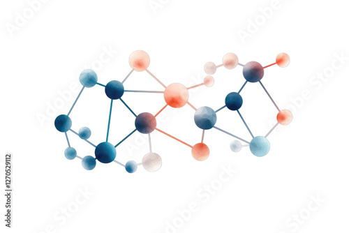 Data security idea. Abstract molecular structure illustrating chemical bonds and interactions. photo