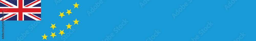 Fototapeta premium Flag of Tuvalu. Tuvalu flag long banner digital vector illustration